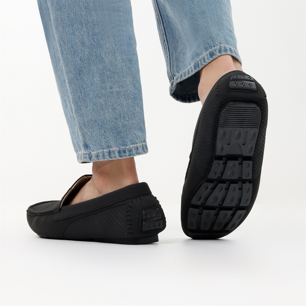Men's Versatile PU Leather Casual Loafers - BLACK - 8